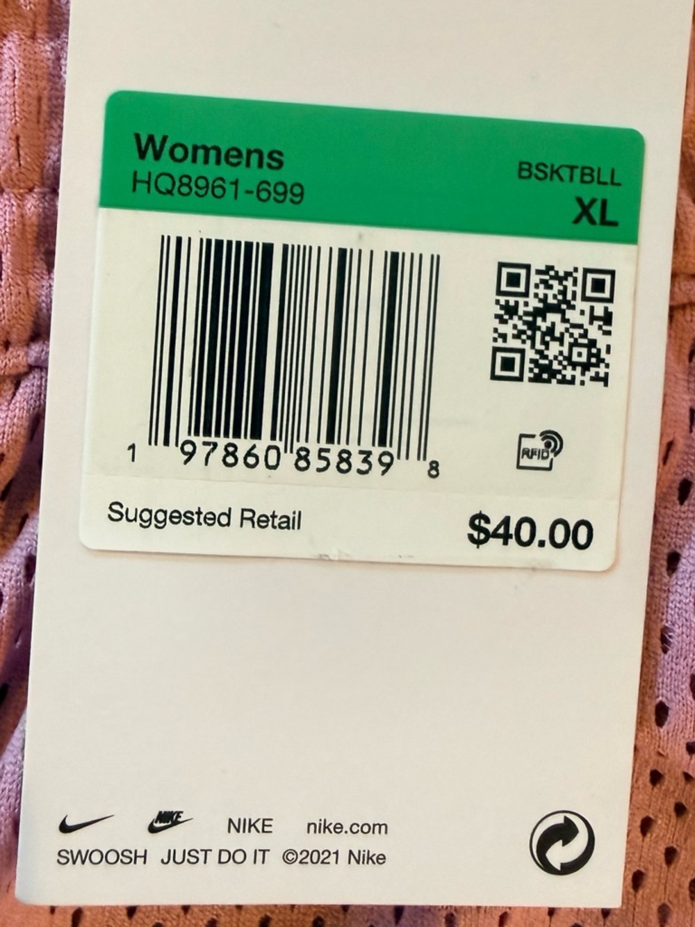 Nike Women’s Pink Mesh Athletic Basketball Shorts XL Extra Large Solo Swoosh - Picture 2 of 6